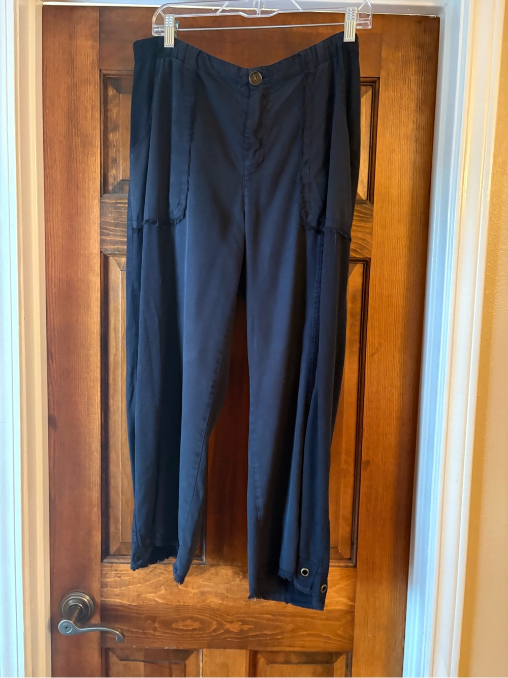 Womens Black Casual Stretch Pants